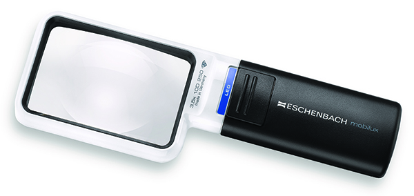 Mobilux LED Hand Held Magnifier, 3.5x | Lighted Hand Held Magnifiers