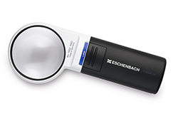 Eschenbach Mobilux LED Handheld Magnifier with Mobase Stand - 5X or 6X  Magnification - Hands Free Magnifier with Light and Stand - Low Vision  Magnifier Aid with Liberty Microfiber Cloth
